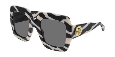 Gucci GG0178S 012 Sunglasses in Zebra Print